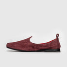 JOCO Granada — Men's Rust Brown Suede Mojri loafer with soft suede exterior, red lambskin lining, handcrafted in Italy.