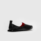 JOCO Jodhpur men's Mojri loafer in black calfskin, red lambskin lining, handmade in Lucca, Italy